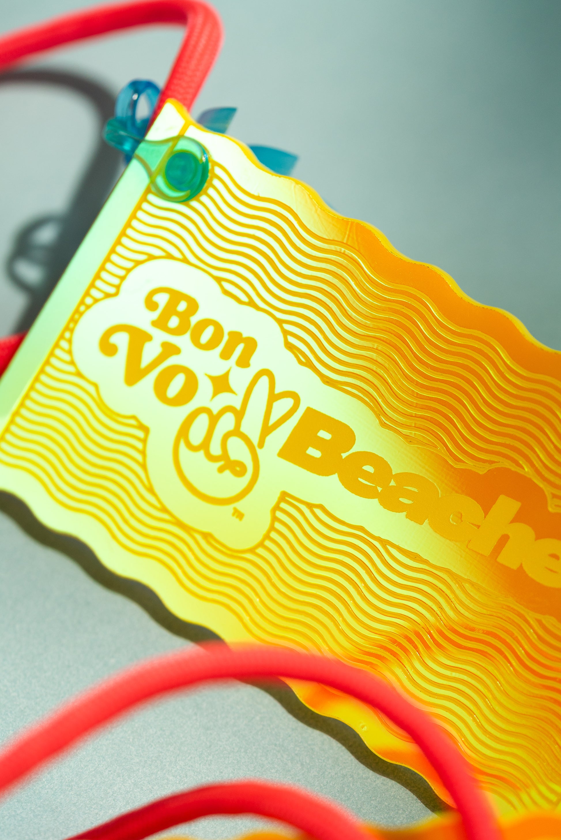 Von BoBeaches!™ Iridescent Yellow Beach Bag Tag