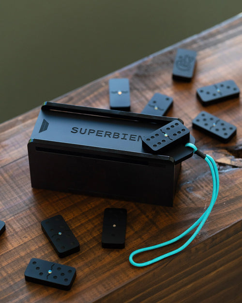 Pre-Order: Matte Black & Opal Quartz Crystal Dominós Set - SUPERBIEN