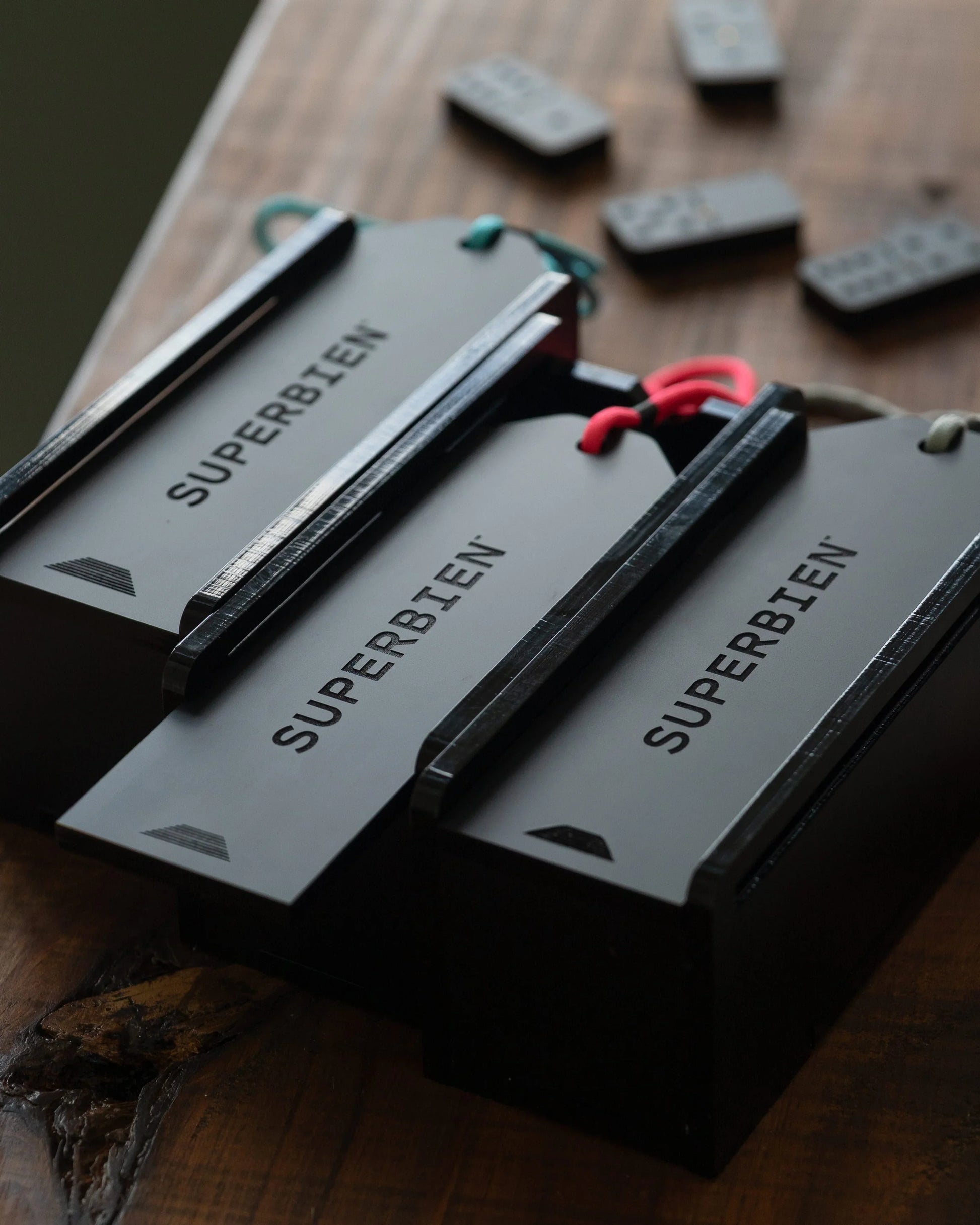 Pre-Order: Matte Black & Opal Quartz Crystal Dominós Set - SUPERBIEN