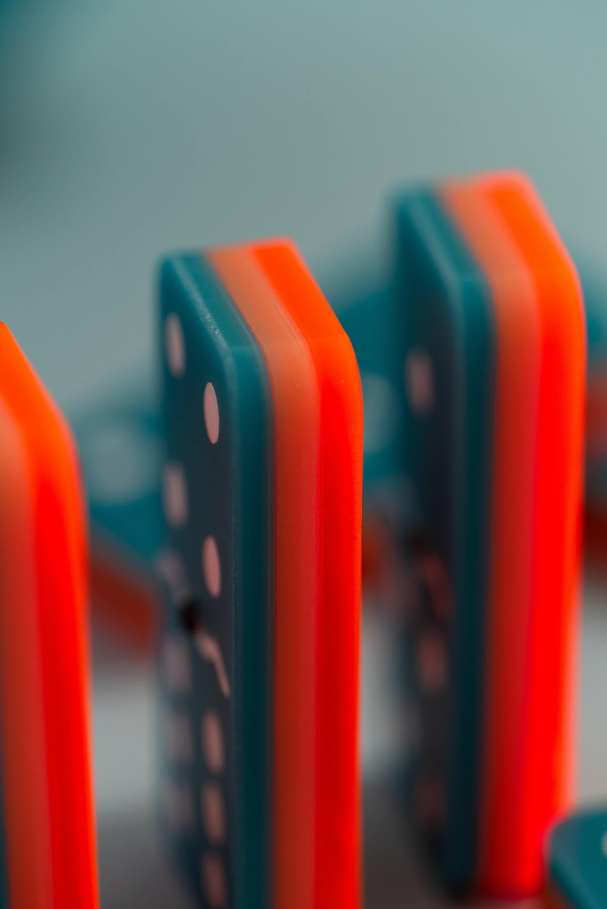 SUNSET - Turquoise, Fluorescent Pink & Black Rutile Quartz Dominó Set