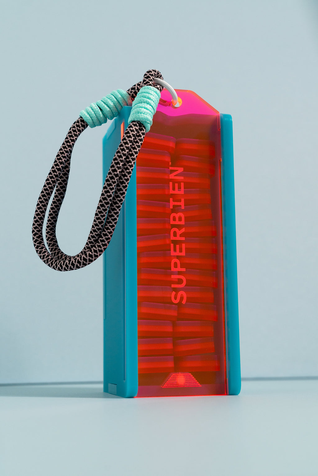 SUNSET - Turquoise, Fluorescent Pink & Black Rutile Quartz Dominó Set