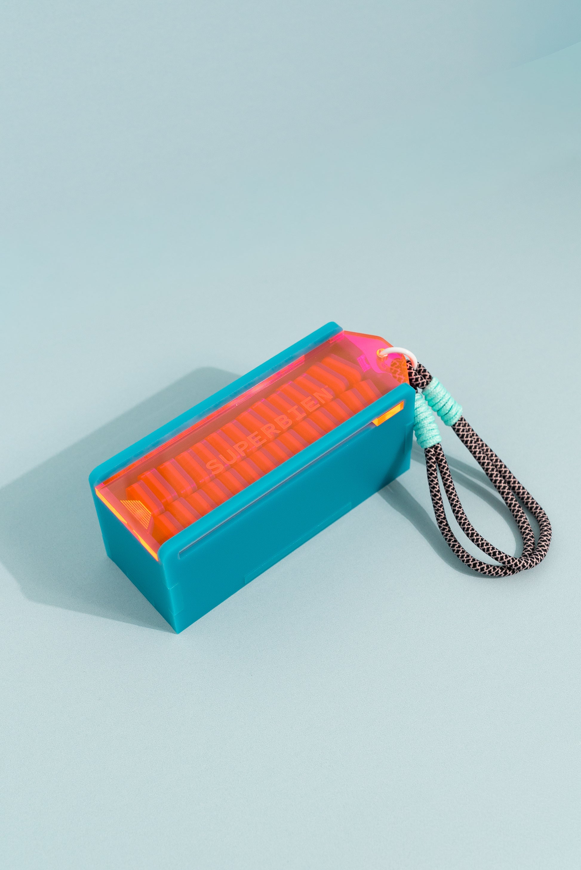 SUNSET - Turquoise, Fluorescent Pink & Black Rutile Quartz Dominó Set