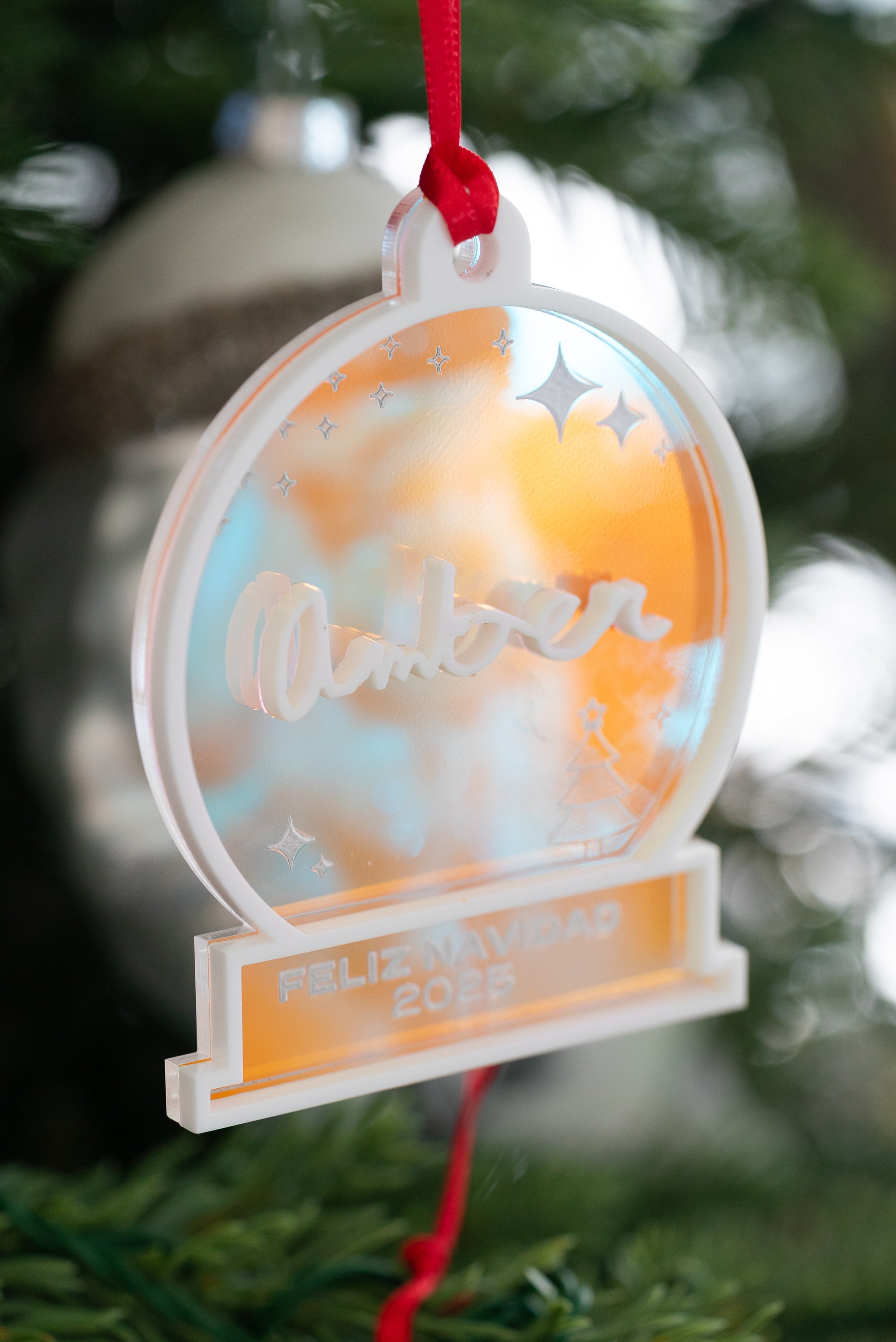 Tiny Letters Snow Globe Ornament