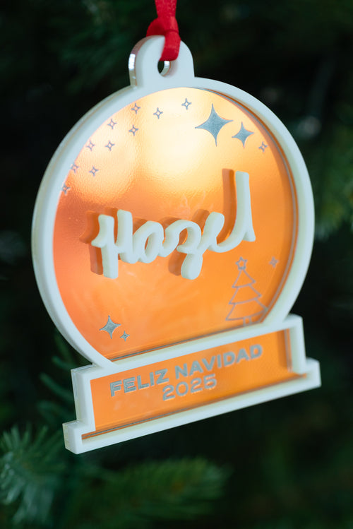 Tiny Letters Snow Globe Ornament