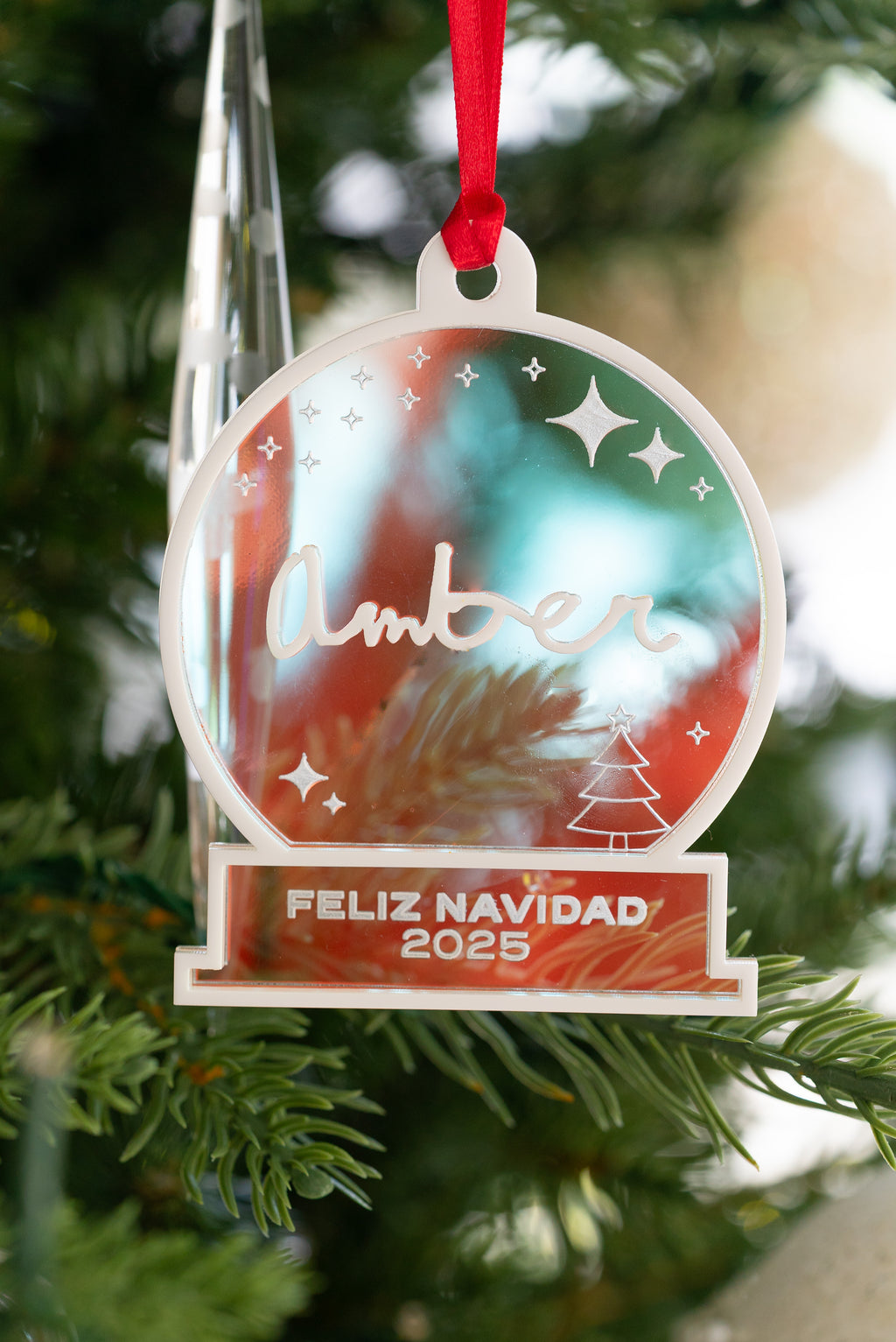 Tiny Letters Snow Globe Ornament