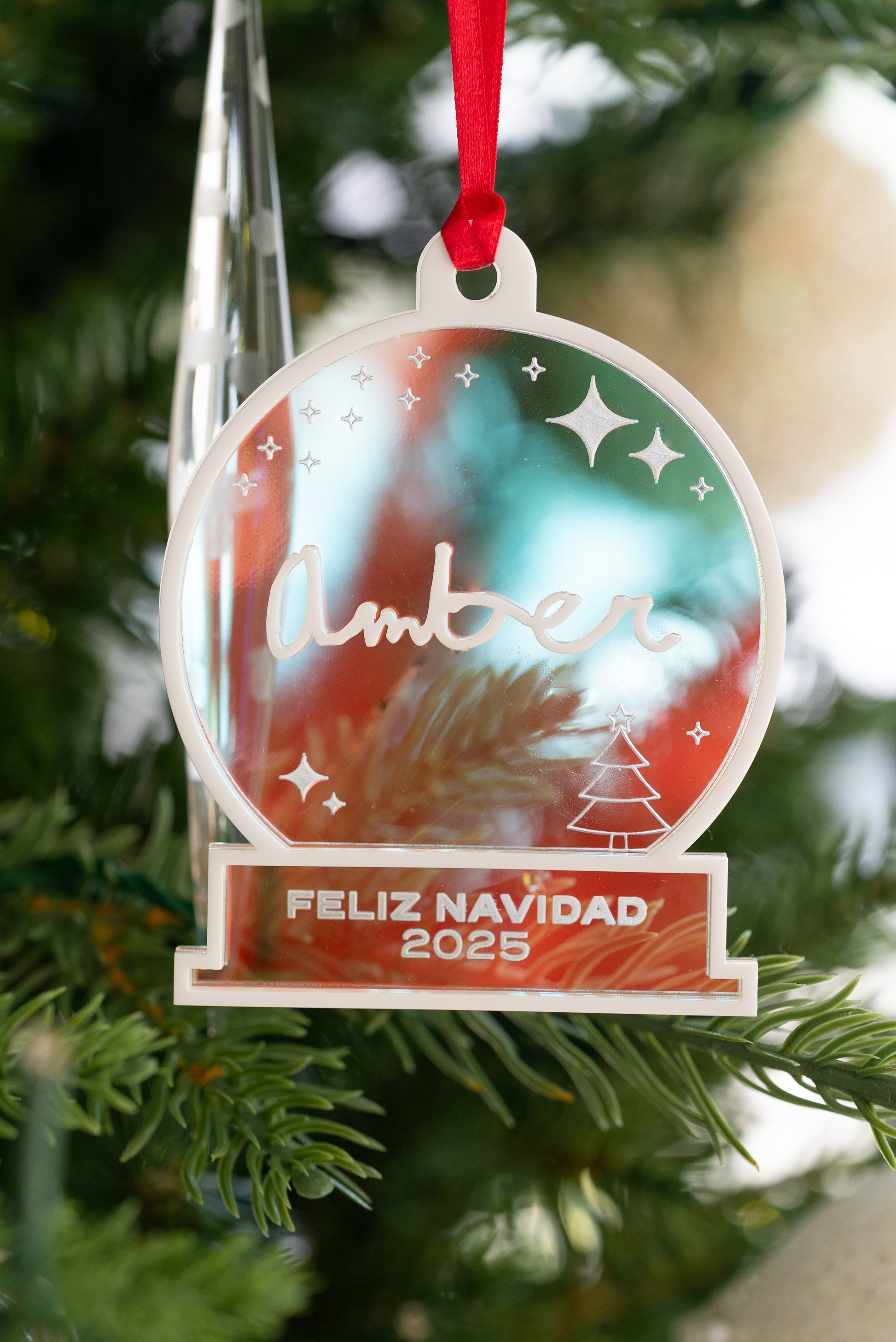 Tiny Letters Snow Globe Ornament